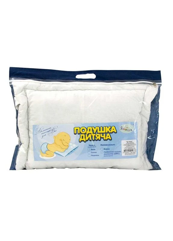 Подушка дитяча 40x60 - Силіконізована бязь біла (100000733) Руно (347163178)