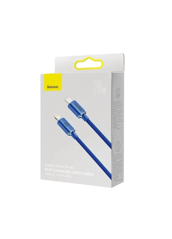 Кабель Crystal Shine Series Fast Charging Data Cable Type-C to iP 20W 1.2m Blue Baseus (401306906)
