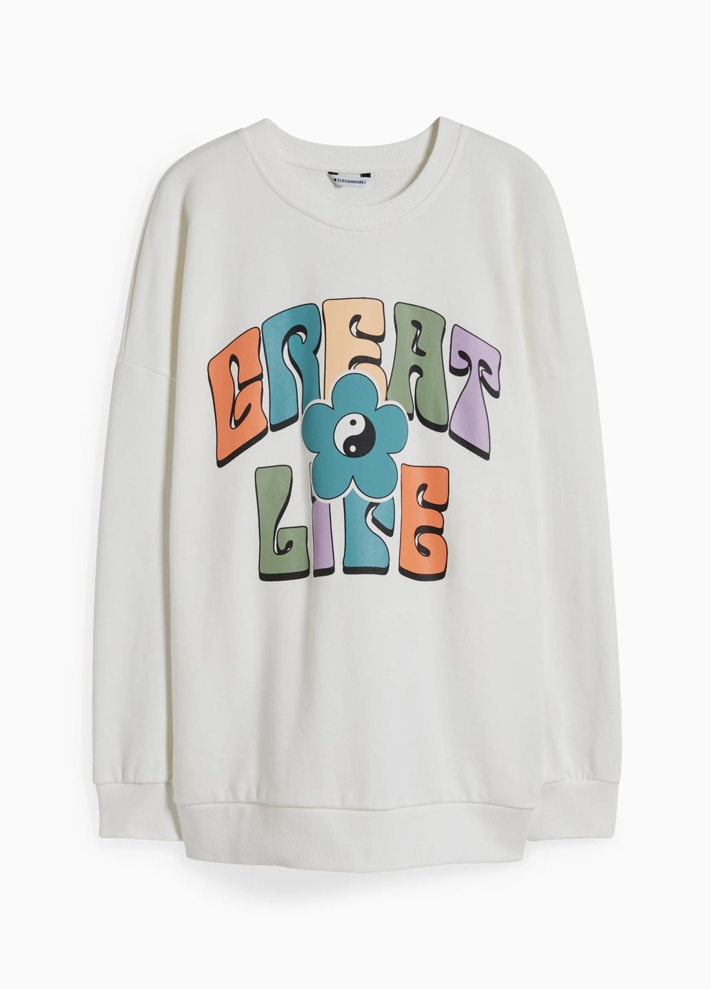 Белый свитшот из хлопка C&A однотонный (301905029)