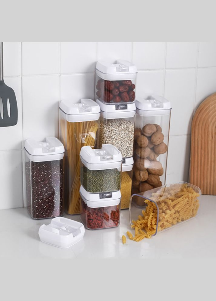 Комплект Контейнерів для Сипучих з 7 шт - Біла Кришка Comshop (301538006)