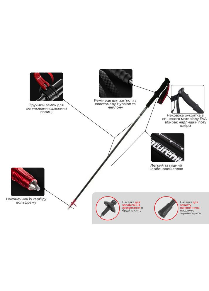 Трекінгова палиця ST10 NH19S010-T, 110 см, блакитна Naturehike (353504868)