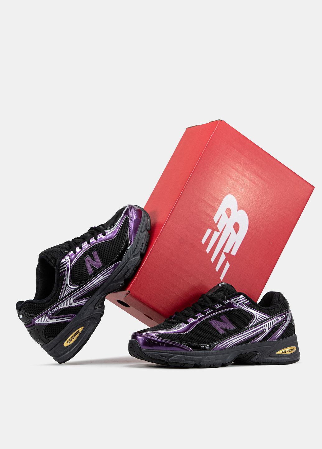 Черные демисезонные кроссовки мужские и женские new balance 509 black purple silver | нью баланс 509 черные No Brand