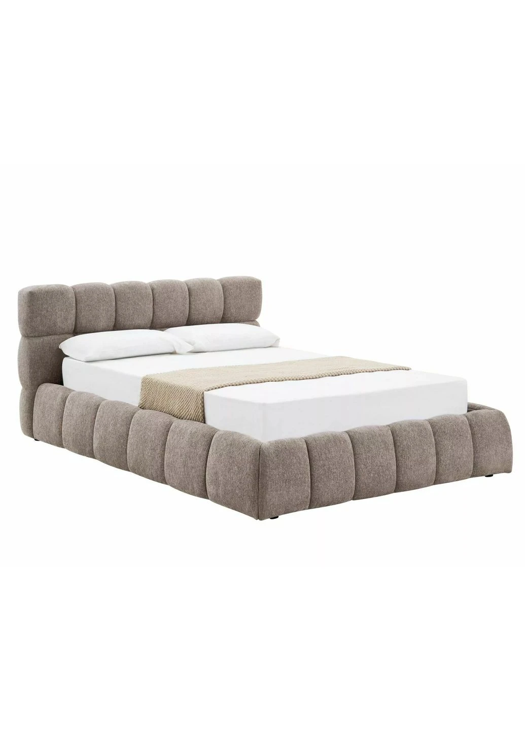 Кровать двухспальная мягкая Parma Raven 160×200 Темно-бежевая ткань Signal (399766736)