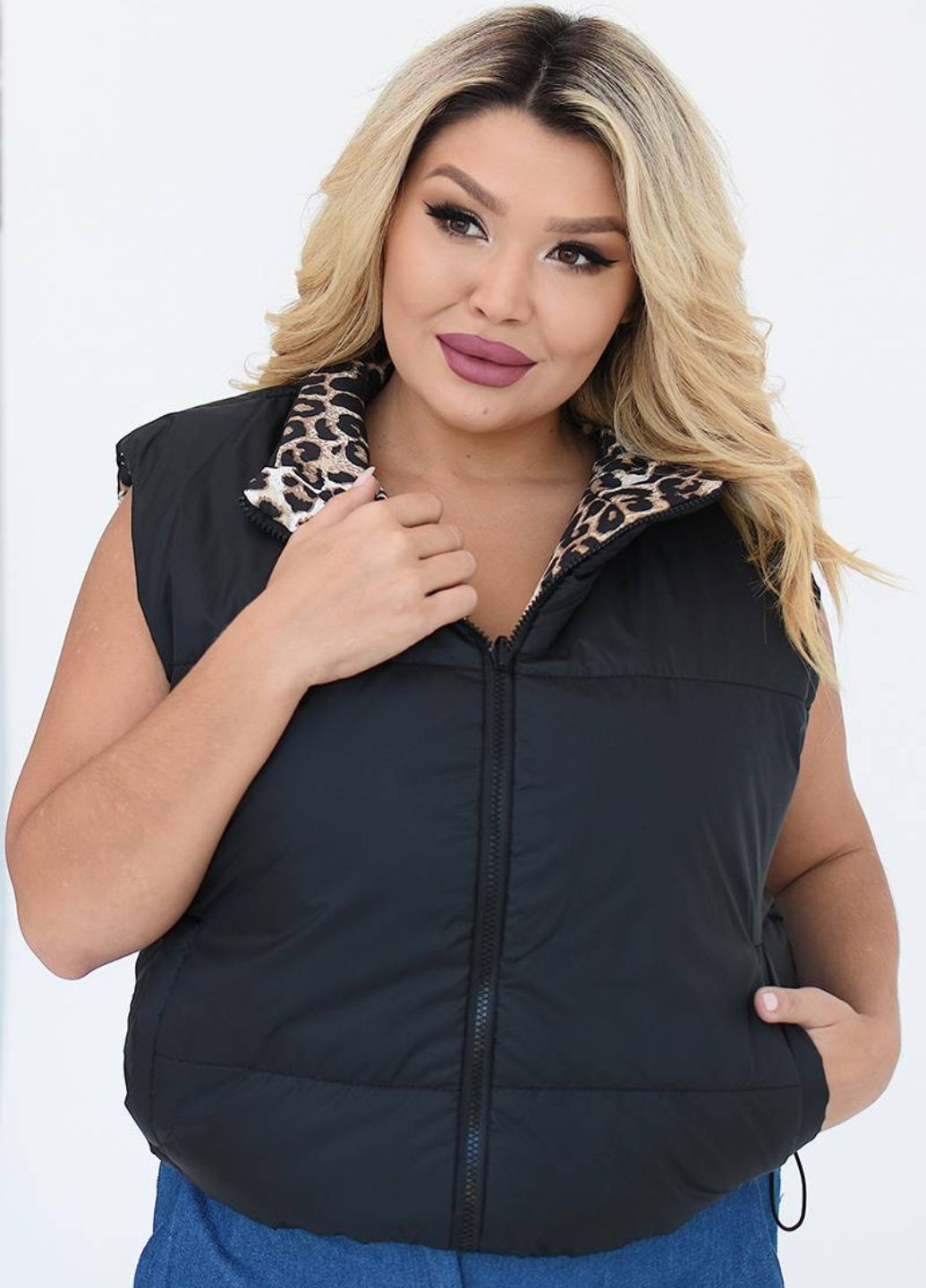 Двосторонній жилет з леопардовим принтом Tik-Tak (340956753)
