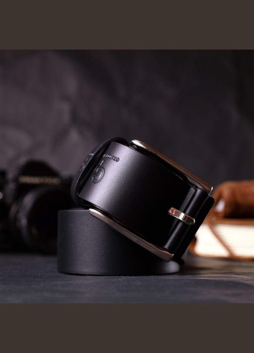 Мужской ремень кожаный под джинсы 11685 Черный Grande Pelle (302972315)