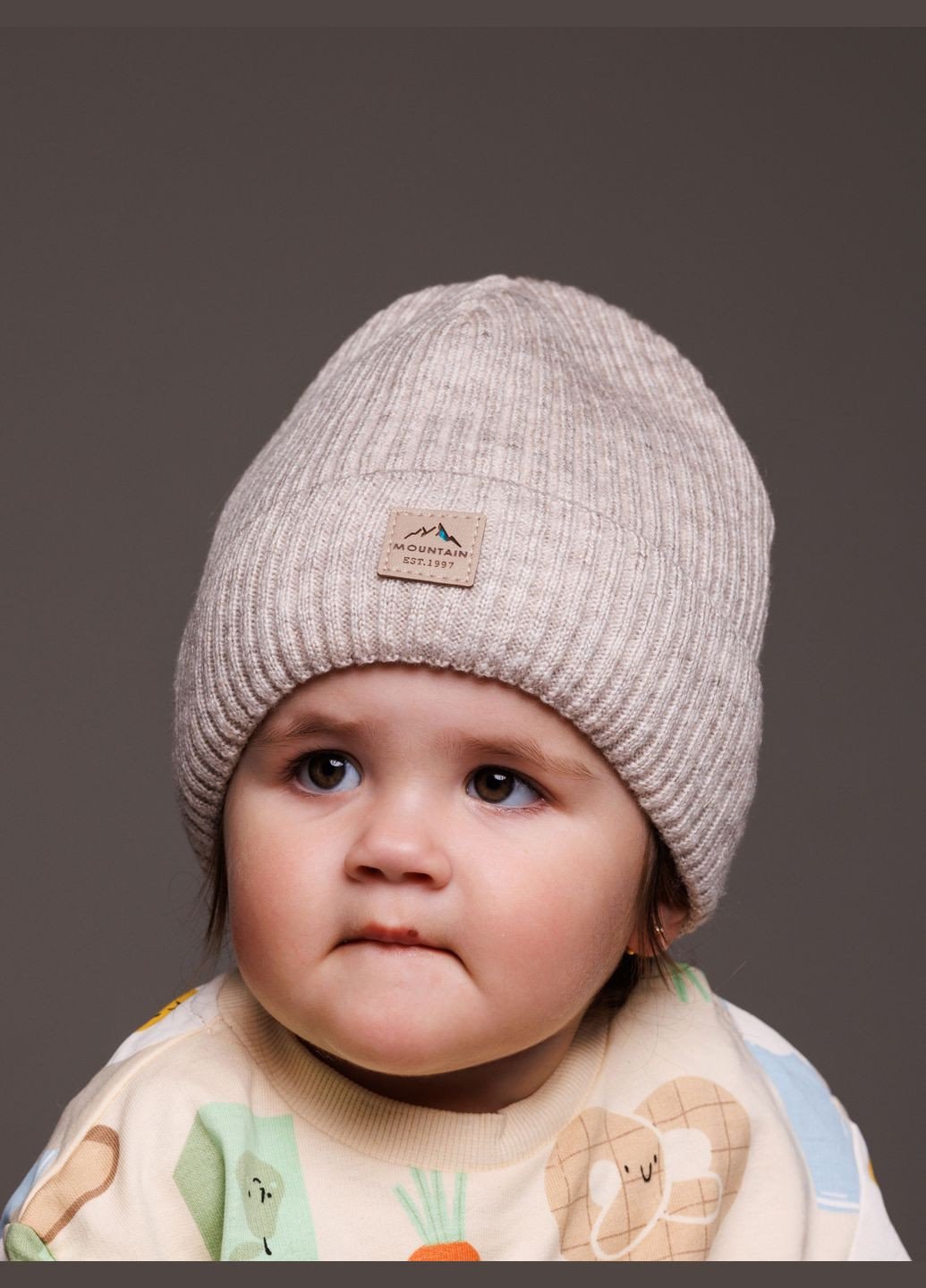 Шапка для девочки, для мальчика Еверест K87 46-48 см. Асфальтовый Alex K87-35 (304977786)