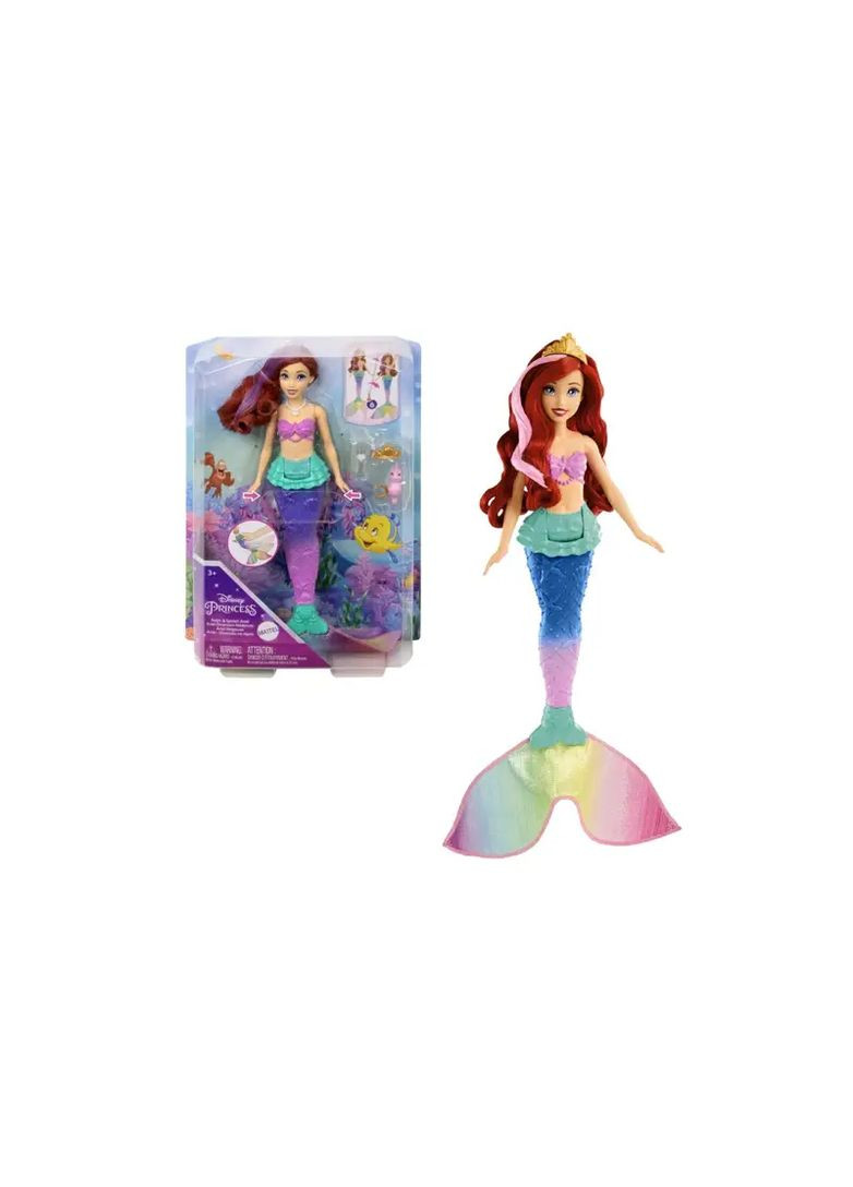 Лялька-русалка Аріель з кольоровими ефектами з пластику та текстилю Disney Princess HPD43 в асортименті Mattel Лял4934 (370650481)