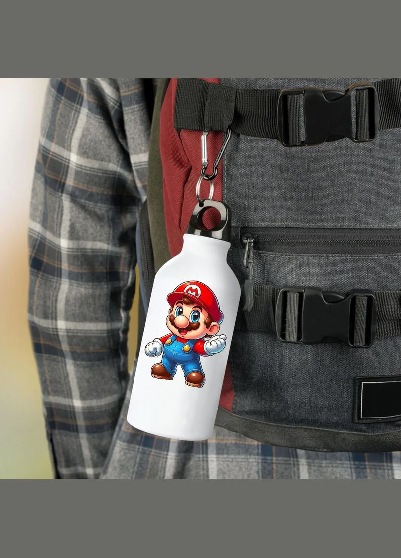 Фляга (бутылка) для воды с карабином Детская #007 500 мл Белый No Brand (323639460)