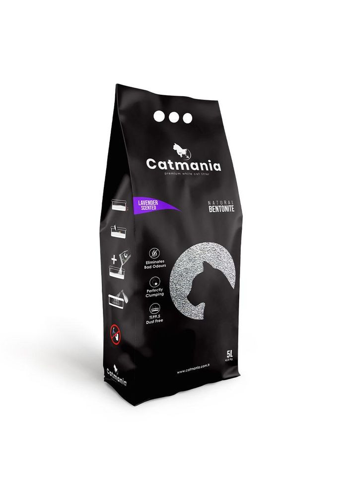 Бентонітовий наповнювач для котів Лаванда + фіолетові гранули, 5 л Catmania (278309652)