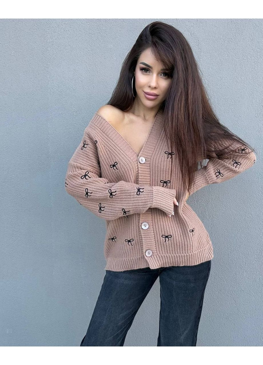 Светло-коричневый демисезонный кардиган DK/DL Мода без кордонів