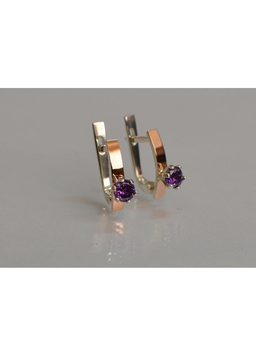 Срібні сережки з пластинами із золота Silver Style (366813710)