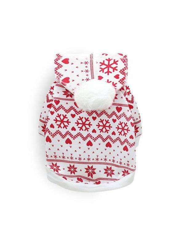 Новорічне худі для собак Pet Style "Сніжинка" Червоне M No Brand - (323236941)