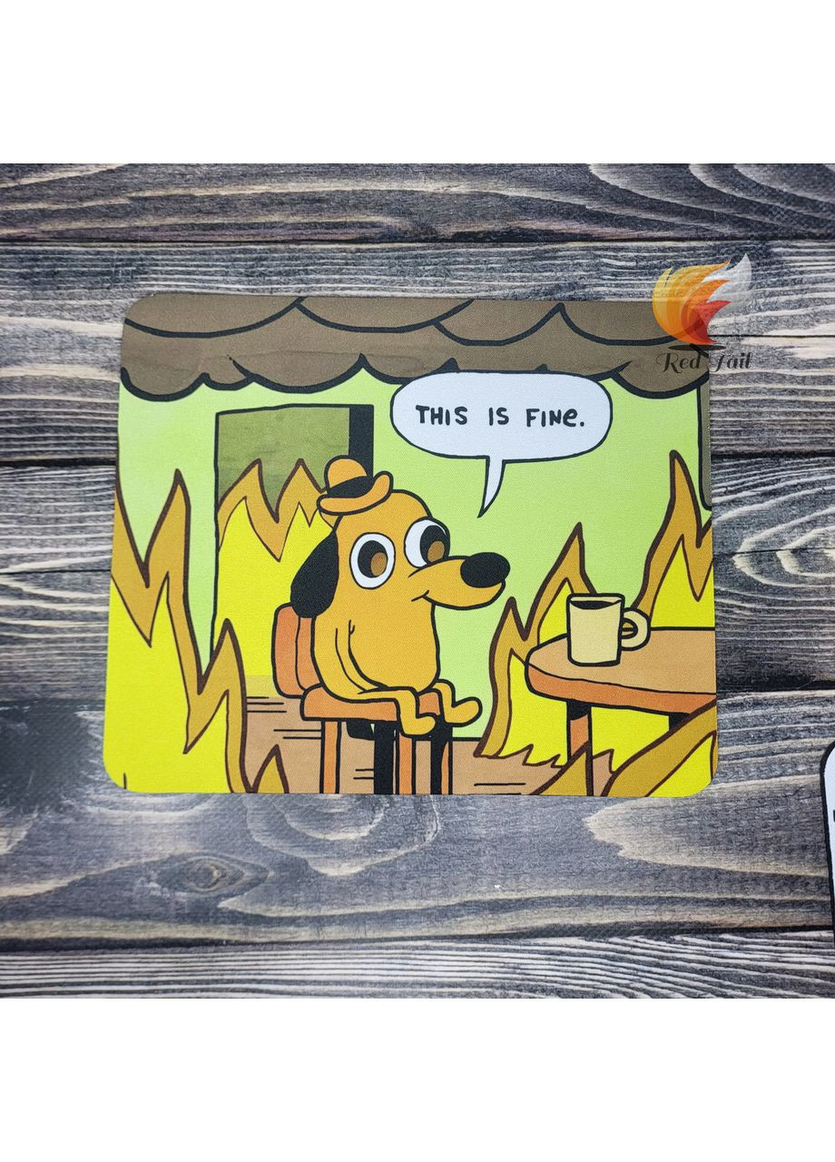 Коврик для мышки "This is fine." No Brand (351367812)