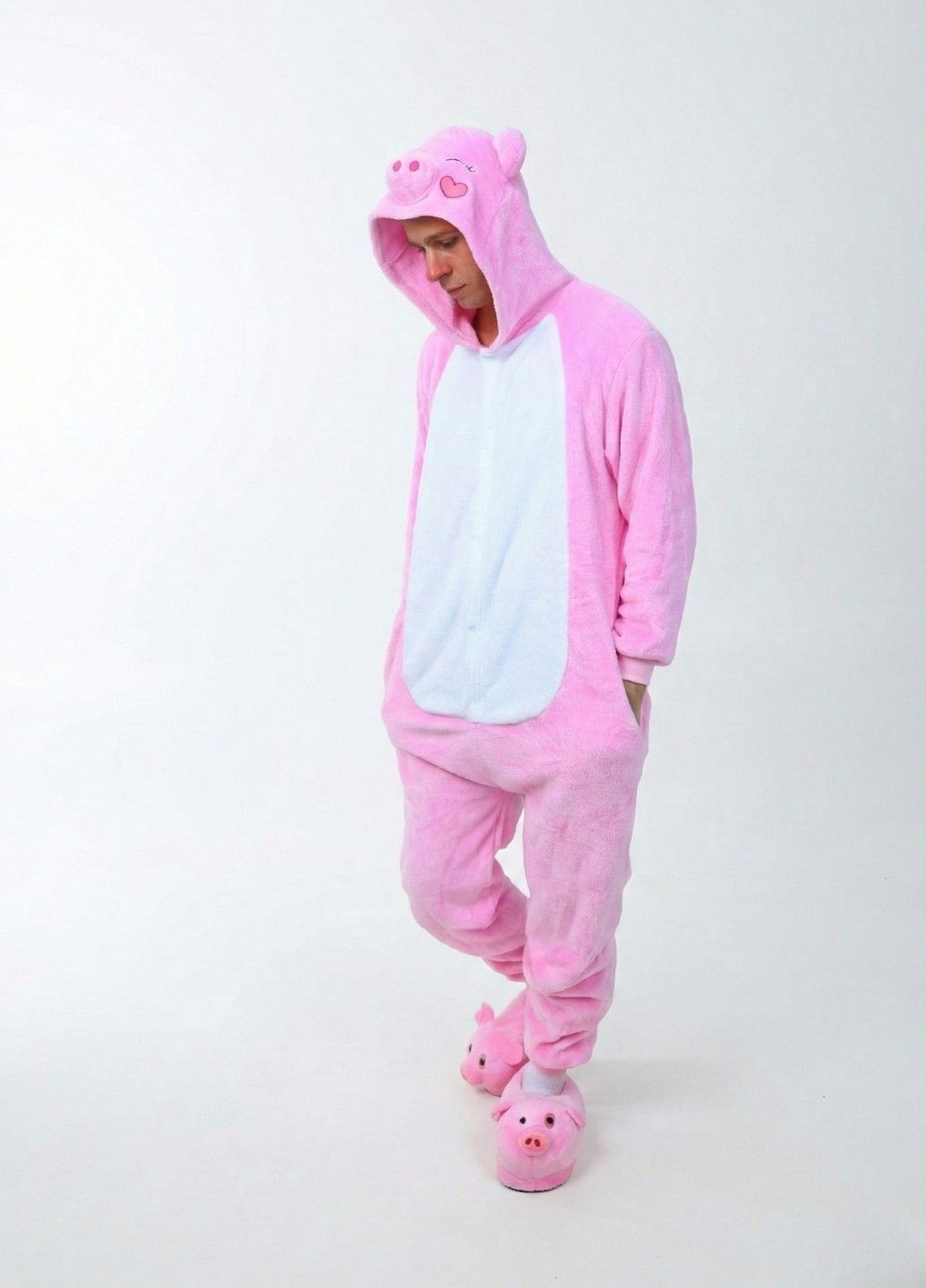 Кигуруми пижама Свинка мужская розовая плюшевая Lalapka (370204932)