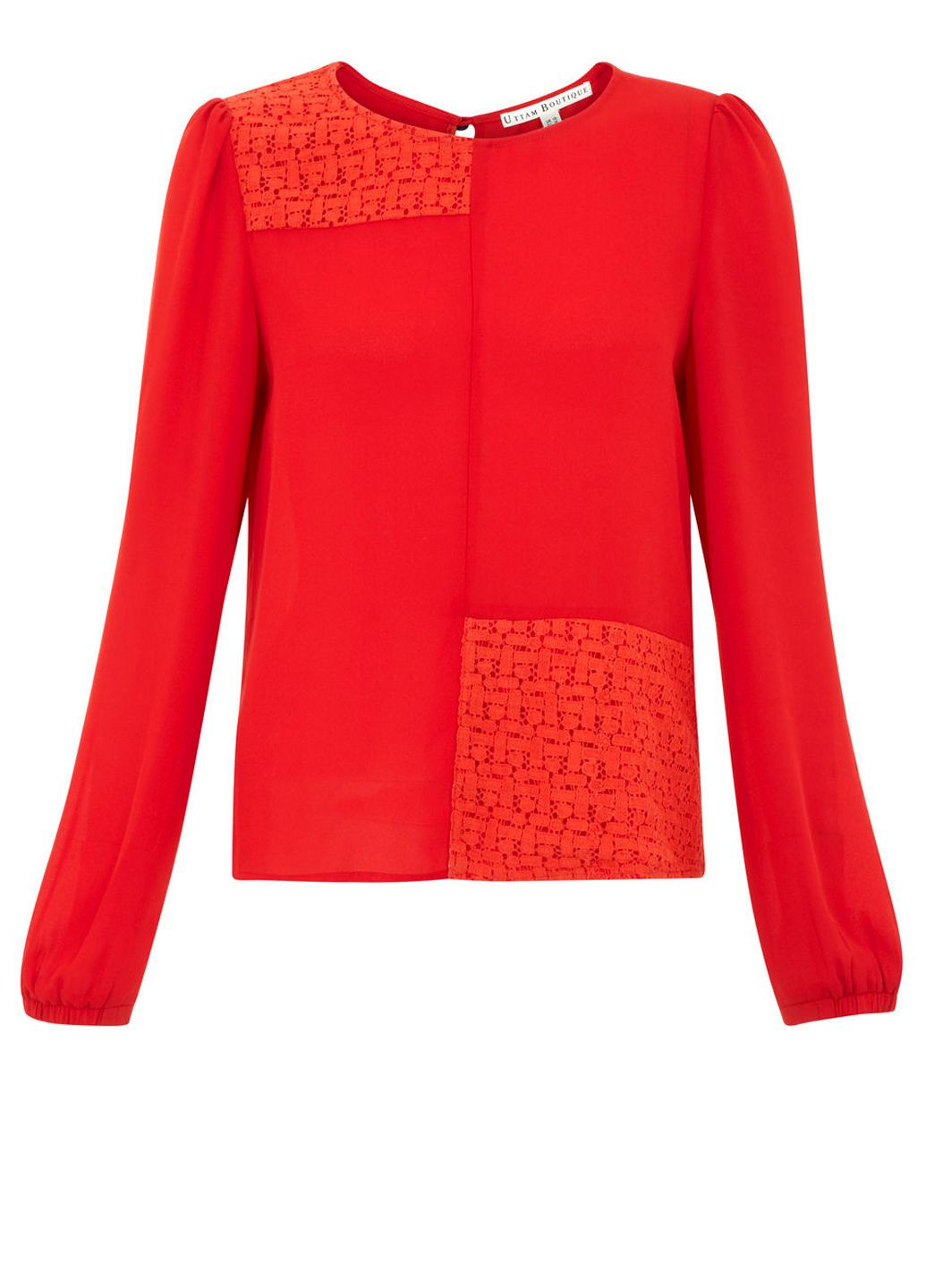 Красная демисезонная шифоновая блузка Uttam Boutique