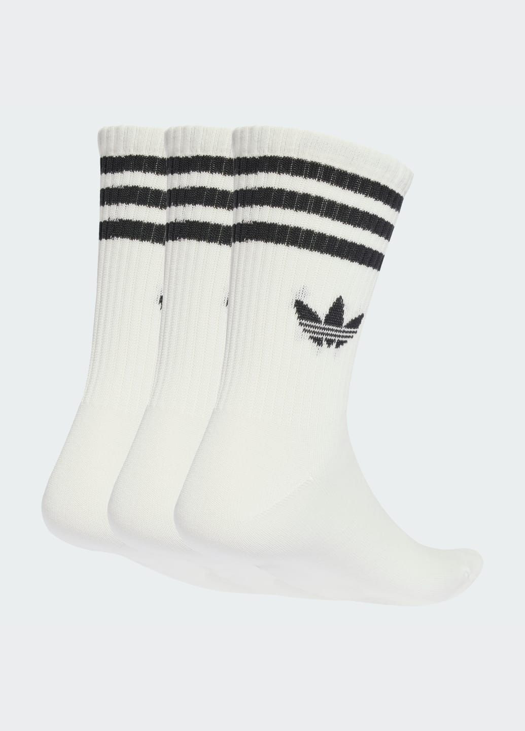 Белые три пары носков 3-stripes crew adidas логотипы (333142652)
