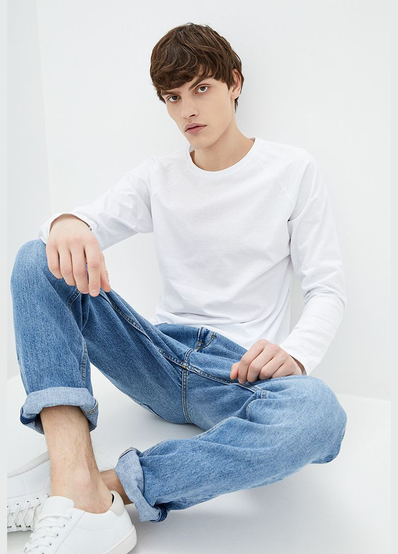 Лонгслів чоловічий з рукавом реглан (hb65457) HiBrand білий повсякденні