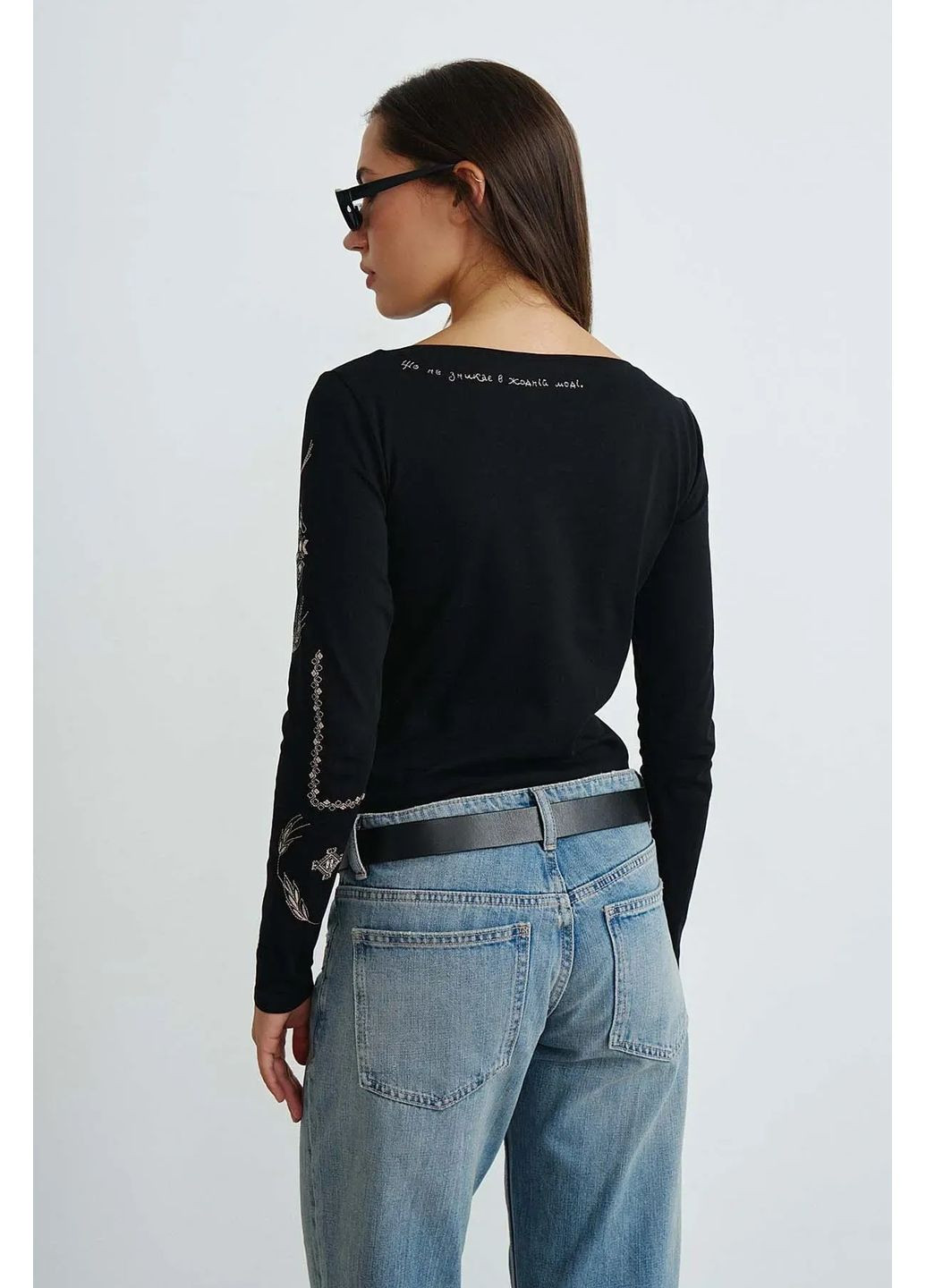 Боди с вышитым украинским орнаментом, цвет Черный Rica Mare (367831710)