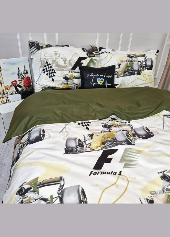 Постільна білизна Болід Ранфорс Сімейна на резинці MERISET (306739996)