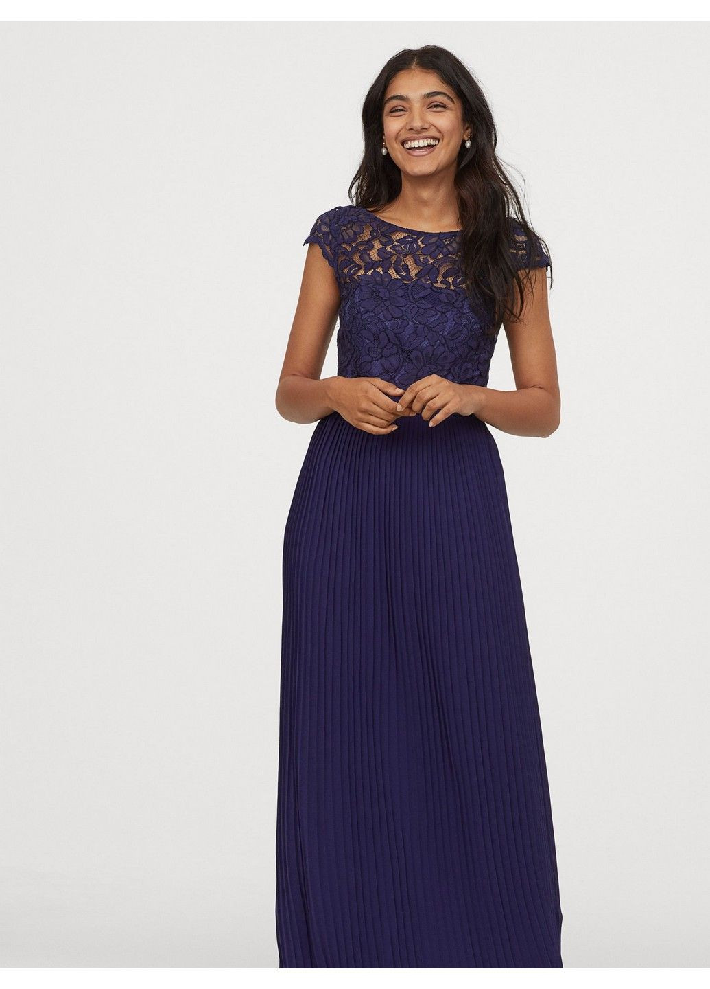 Синя вечірня сукня H&M однотонна