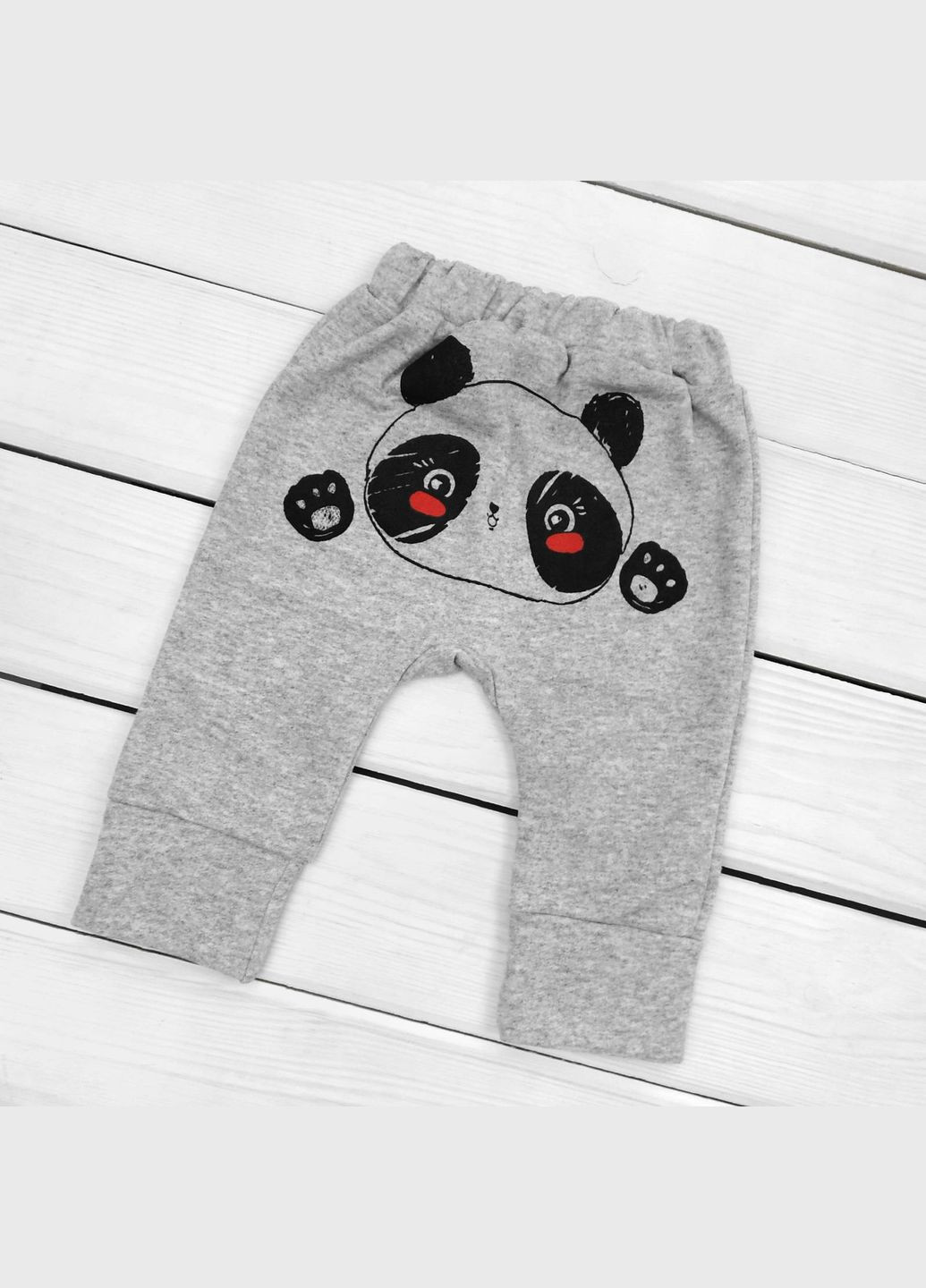 dexter's штани для дитини у сірому кольорі з принтом ззаду panda сірий сірий виробництво -