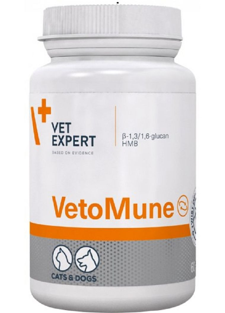 Препарат для підтримки імунітету в кішок і собак VetoMune 60 капсул (5907752658600) VetExpert (307930597)