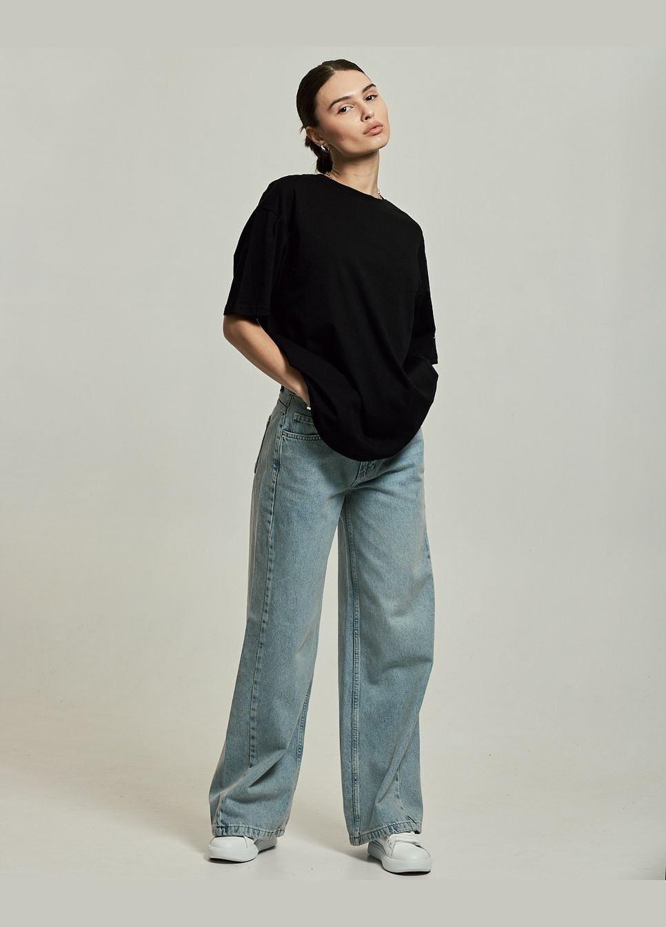 Футболка оверсайз черная Dilvin - (290011192)