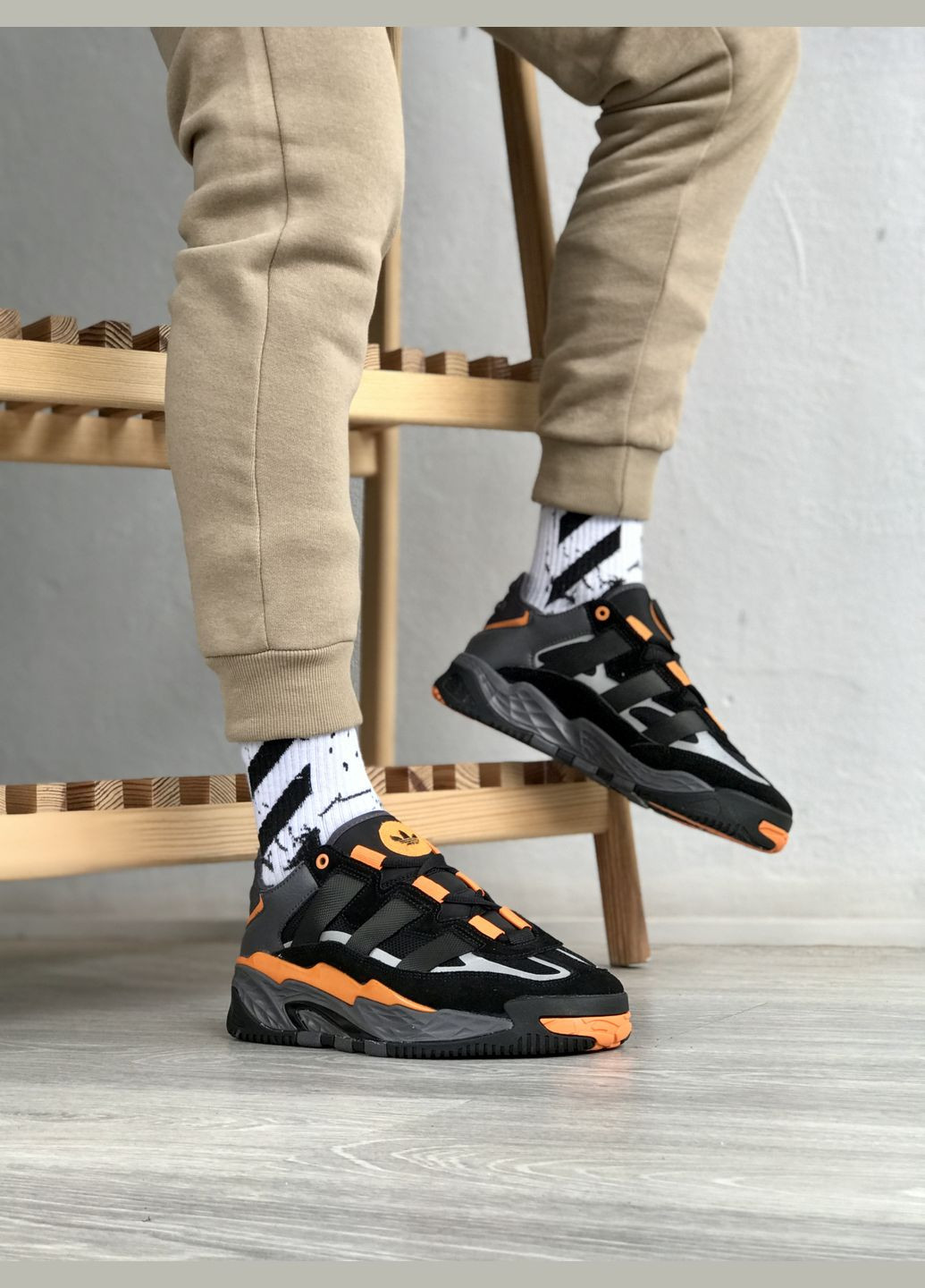 Чорні Осінні кросівки чоловічі adidas niteball black | адідас найтбол чорні No Brand