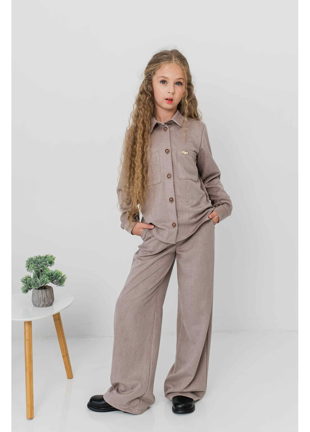 Замшевий костюм для дівчинки «Моніка» (сорочка та брюки) Denchik (dn-8563) Деньчик (370269965)