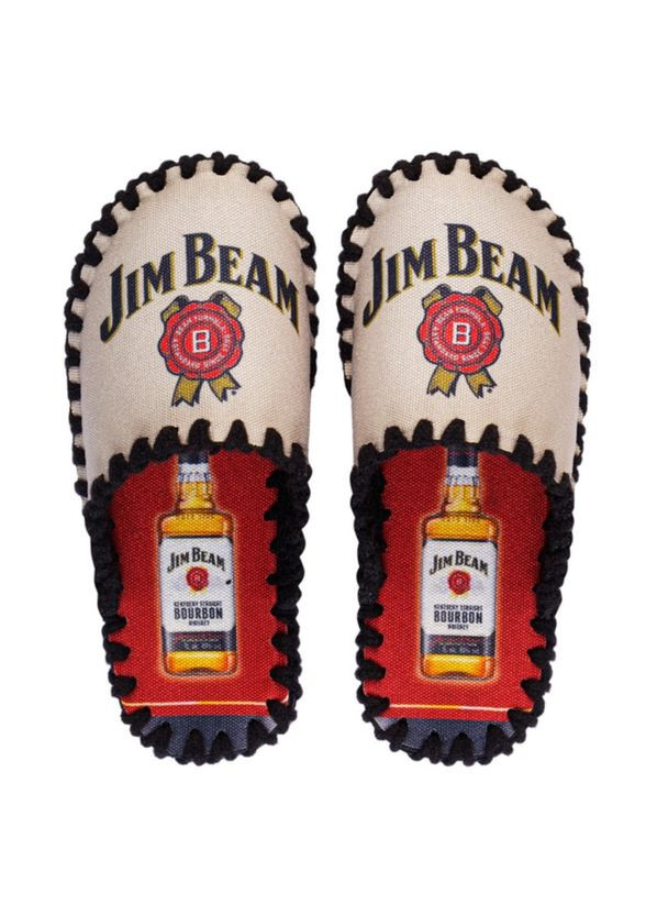 Мужские/женские тапочки комнатные 40/41 42/43 44/45 46/47 бежевые виски Джим Бим Jim Beam Po Fanu (324626336)