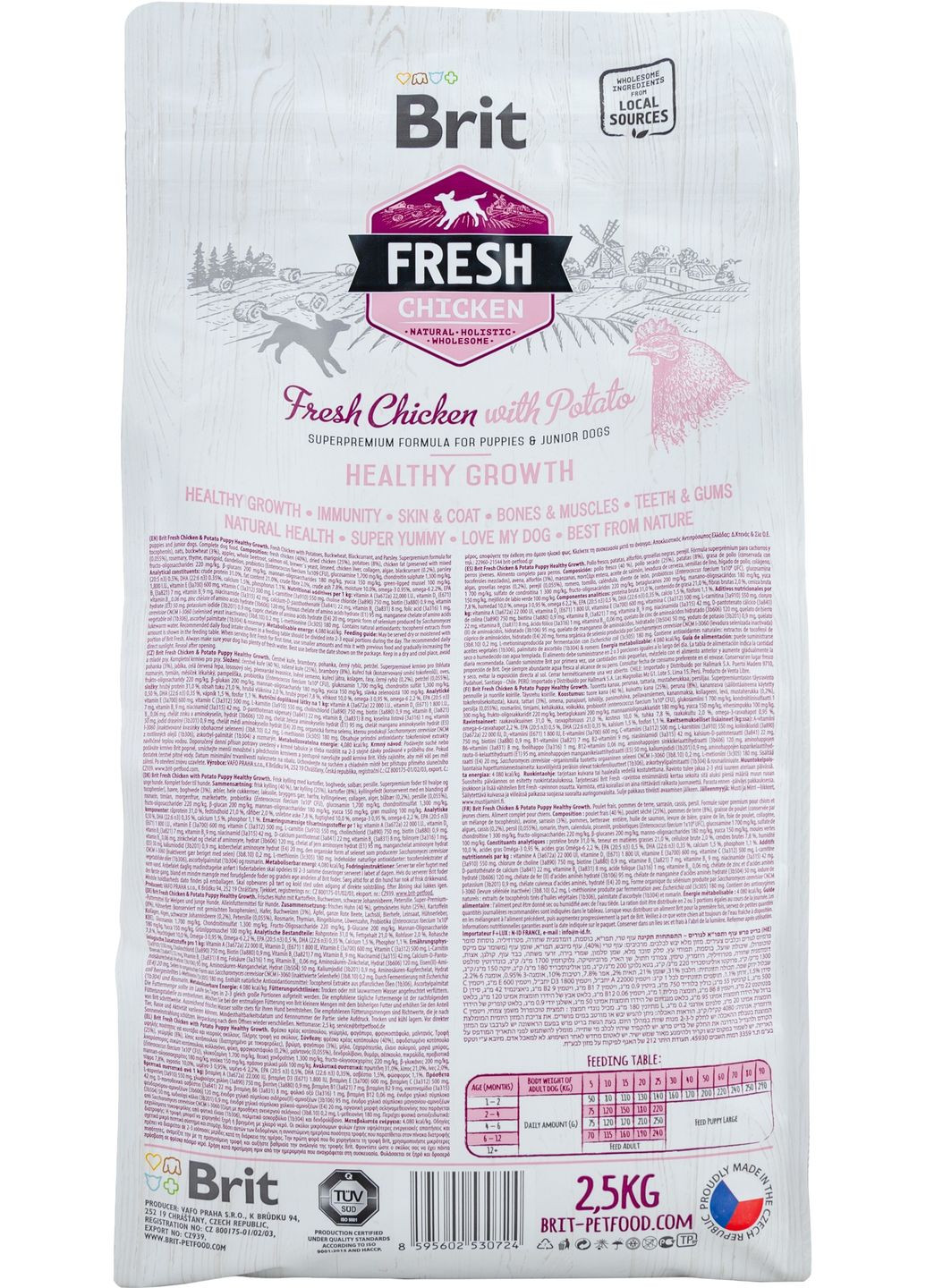 Сухий корм Healthy Growth для цуценят та юніорів з куркою та картоплею 2.5 кг Brit Fresh (307157309)