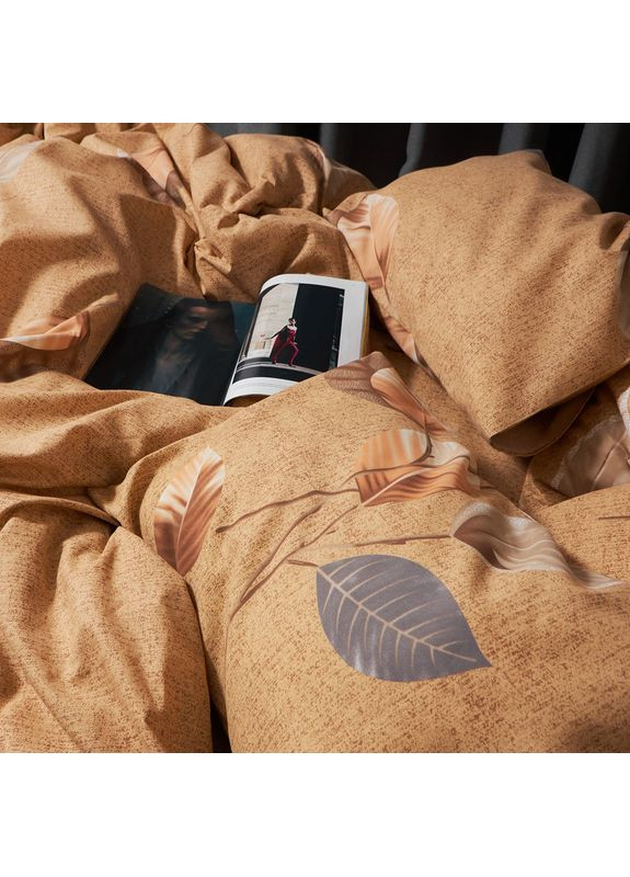 Комплект постільної білизни Микросатин Premium «» Двоспальний 175х210 наволочки 2х40х60 (MS-820007495) Moon&Star Amber Leaf (356114545)