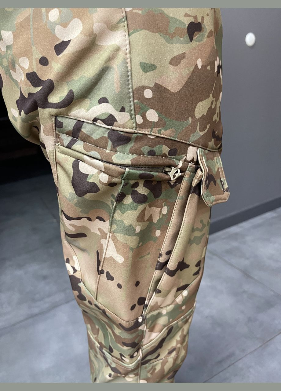 Брюки зимние тактические софтшелл флисовые, размер, Мультикам, утепленные брюки для военных Single Sword (362602263)