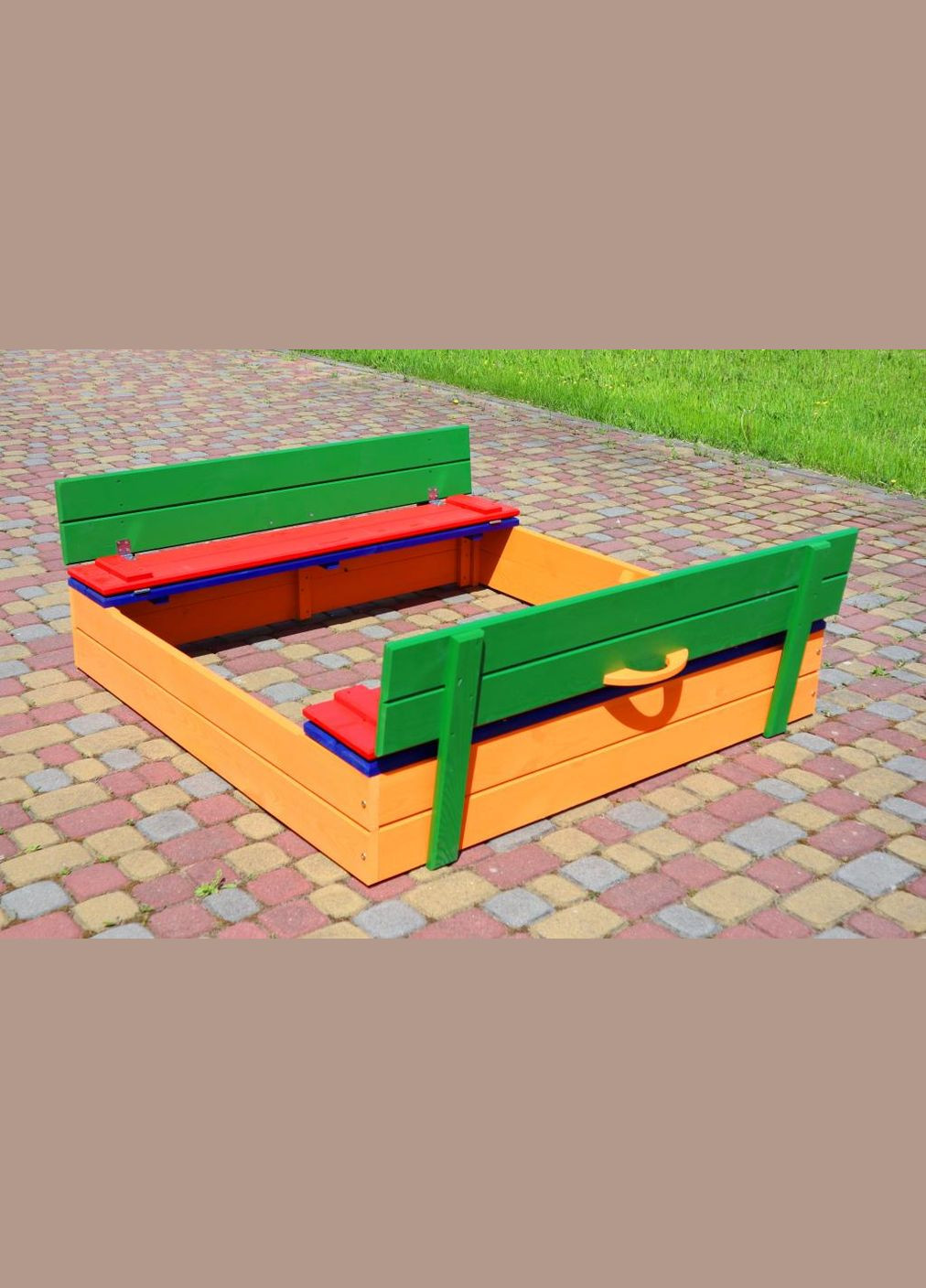 Песочница детская с крышкой цветная уличная 1 х 1 м No Brand (329058215)