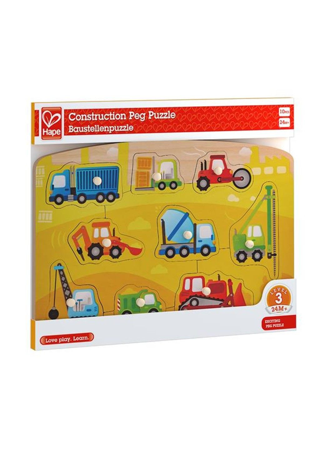 Деревянная рамка-вкладыш Строительный транспорт (E1407) Hape (331299771)