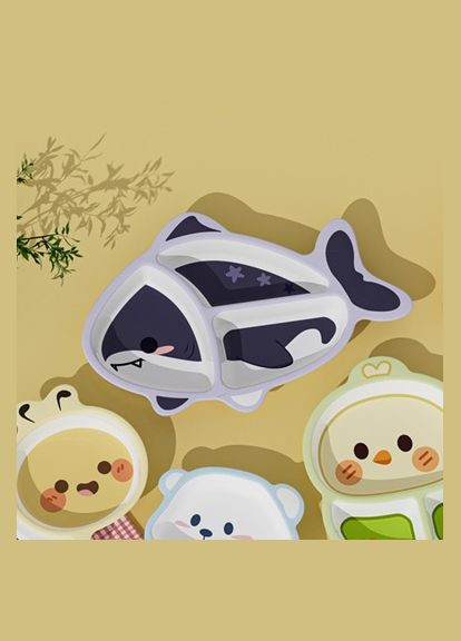 Тарілка дитяча Акула фіолетова 18565 3.3х20.6х30.9 см No Brand (347229063)