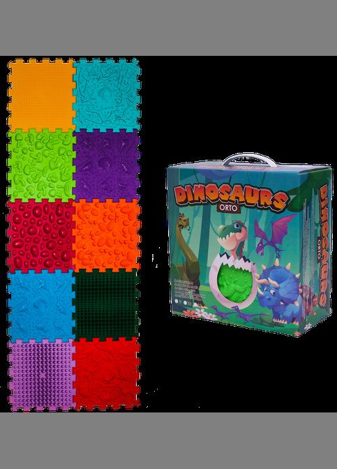 Масажний килимок Ортек Динозаври Пазли 10 елементів 27x28 см Ortek (372128928)