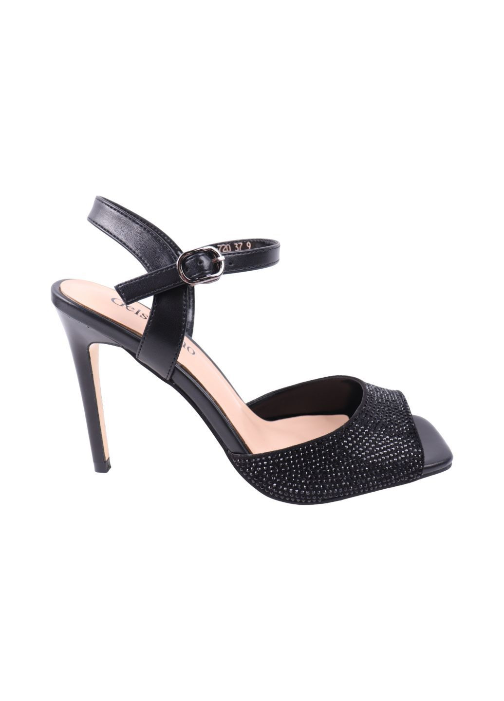 Черные босоножки женские черные на шпильке Gelsomino