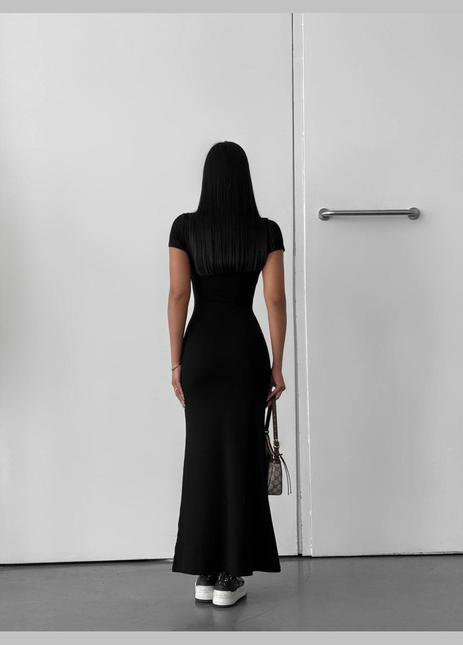 Черное кэжуал платье N.Family однотонное