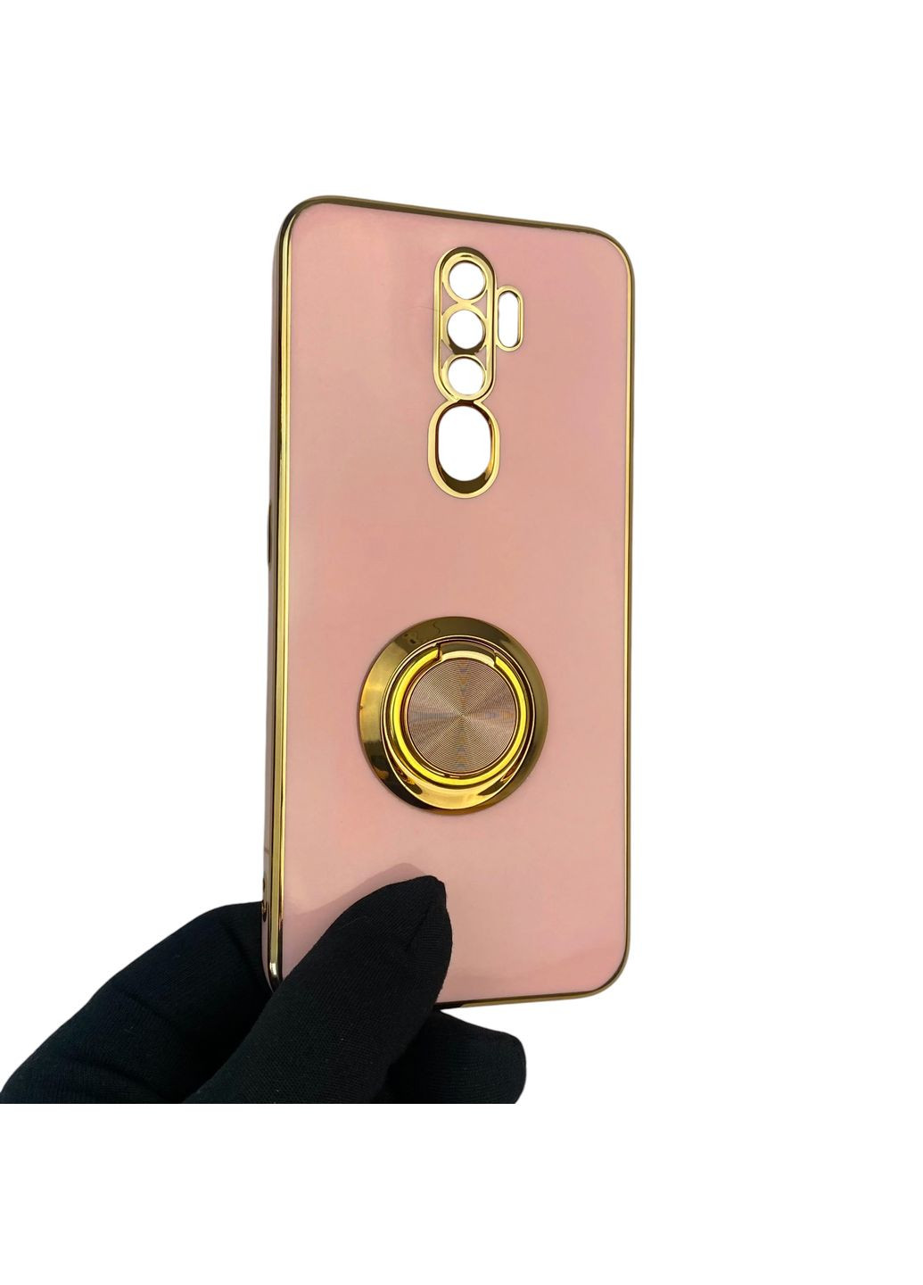 Чехол для A5 2020 с кольцом-подставкой с золотой окантовкой на оппо а5 2020 пудровый gs1 Oppo (366235245)