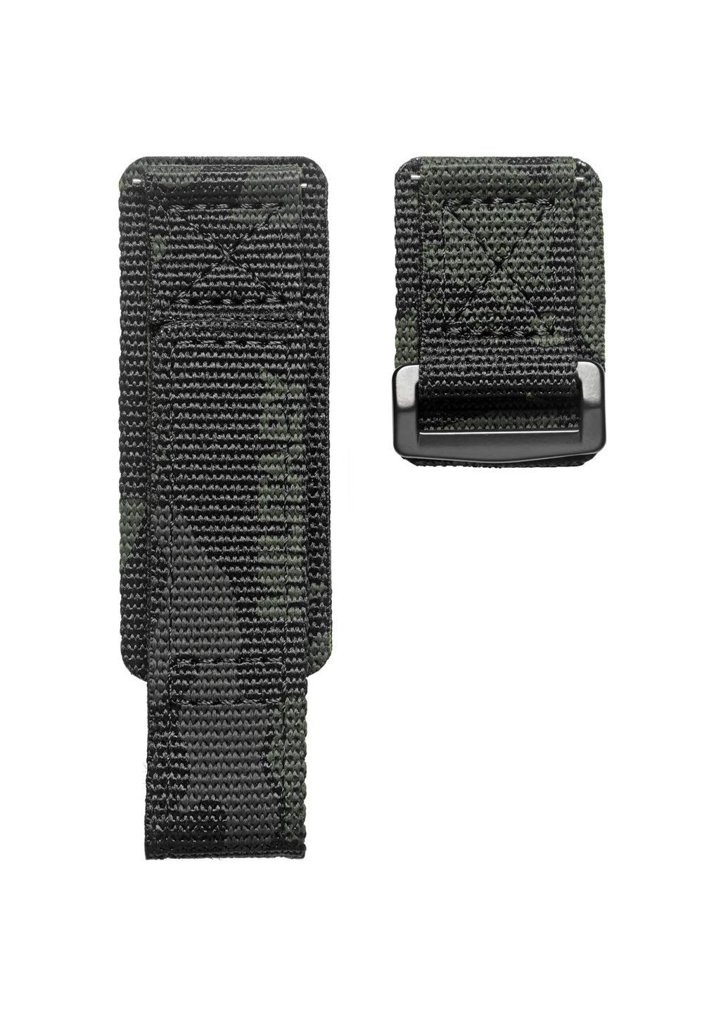 Ремінець для годинника Hemsut нейлоновий чорний 22 мм на липучці унісекс військовий стиль для чоловіків та жінок ProDobro (367265112)