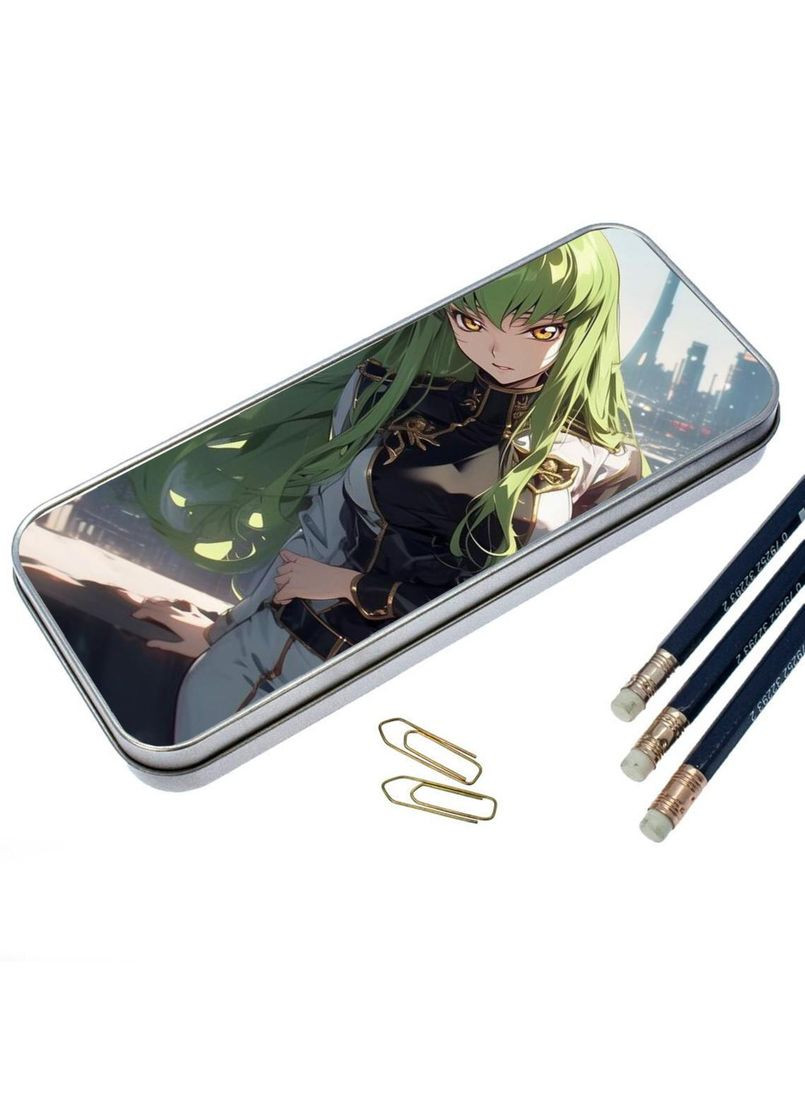 Пенал школьный для мальчика и девочки металлический Код Гиас #002 7*18 см Silver No Brand (309158782)