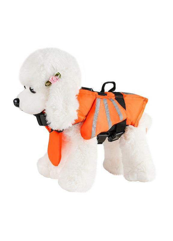 Рятувальний жилет для собак зі світловідбивними смугами Помаранчевий No Brand (302372606)