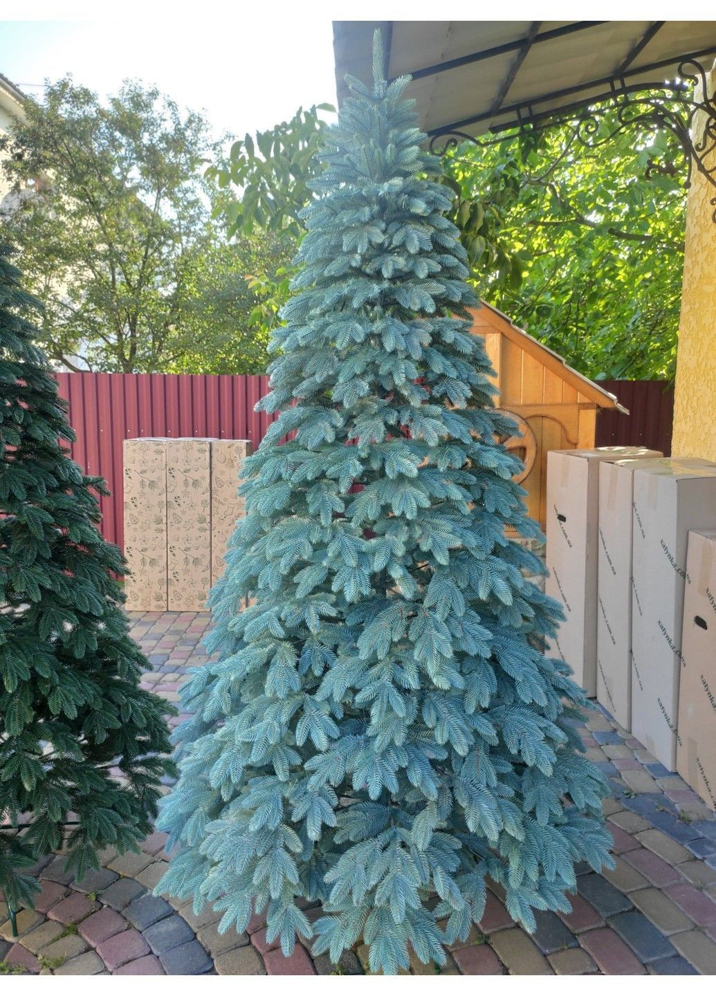 Литая Швейцарская елка голубая искусственная 2,30м. Елка искусственная литая с металлической разборной подставкой Xatynka (363057939)