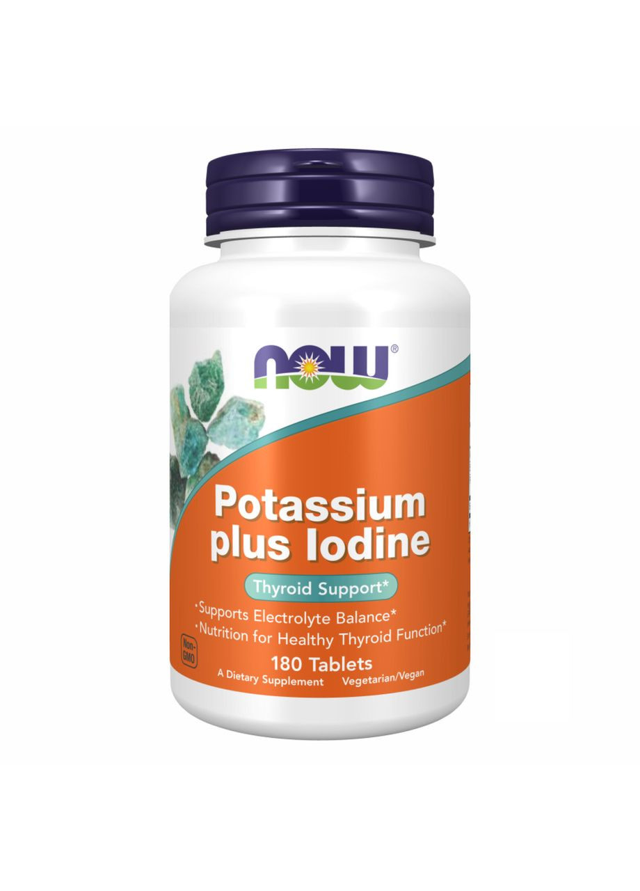 Potassium plus Iodine - 180 tabs Now Foods (369400068)