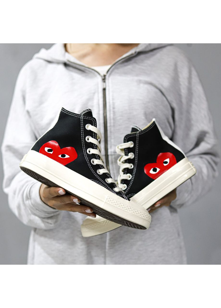 Білі Осінні кеди чоловічі converse chuck taylor all star 70 hi comme des garcons play black a08791c No Brand