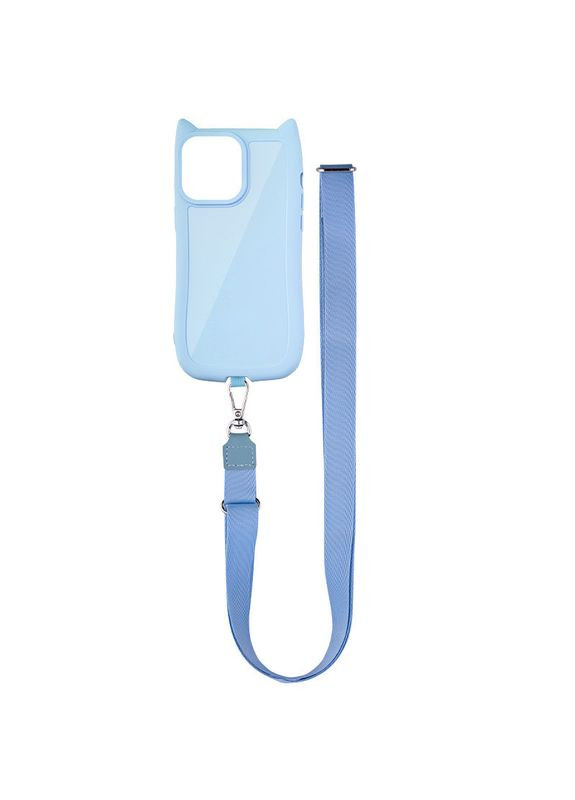 Чохол на iPhone 16 Pro Max / для айфон 16 про макс з котячими вушками та ремінцем Getman (360638095)