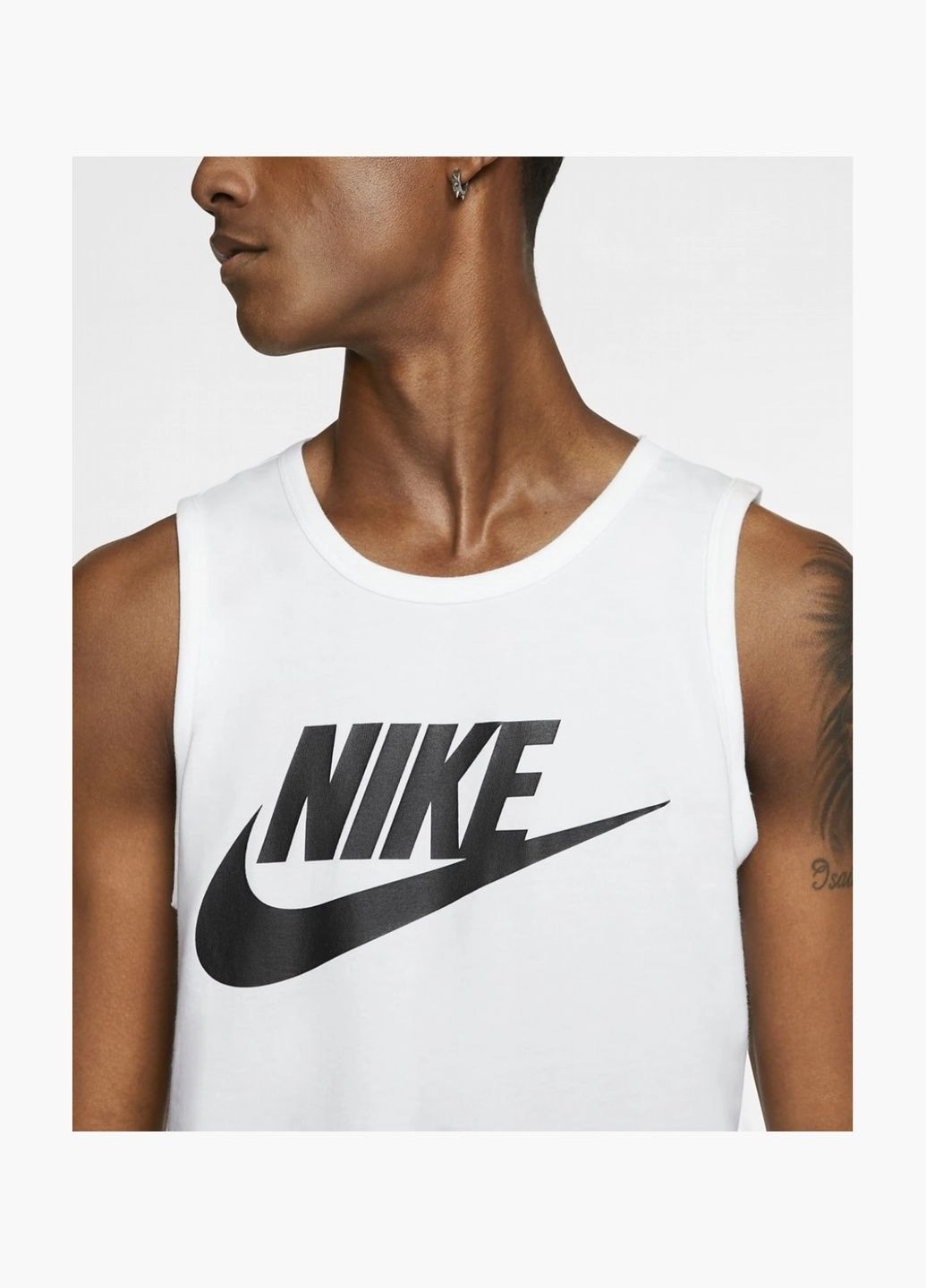 Біла майка чоловіча m nsw tank icon futura white ar4991-101 Nike