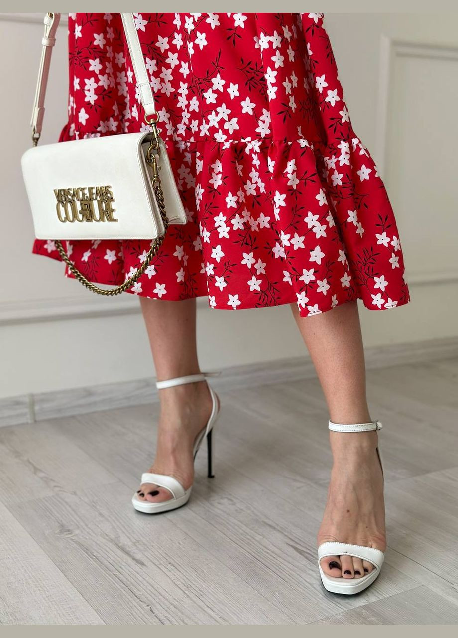 Червона повсякденний жіноча сукня в квіточку софт No Brand з квітковим принтом