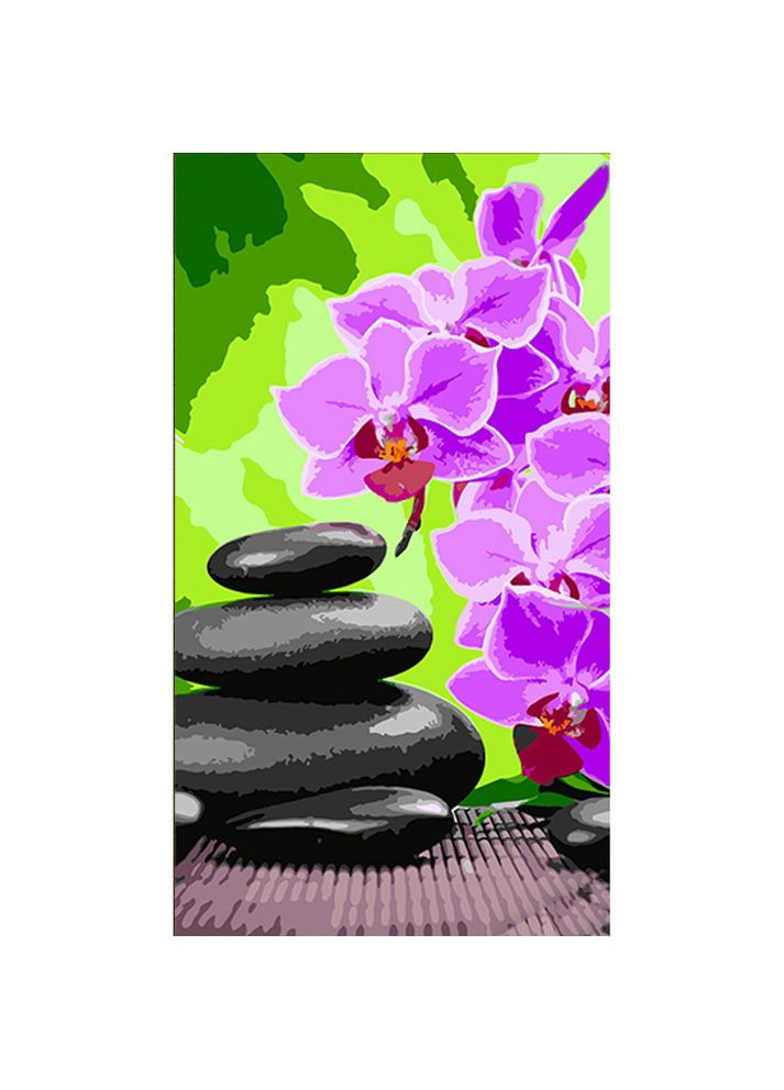 Картина за номерами Орхідеї та чорне каміння см для малювання творчість арт набір Strateg (369759032)